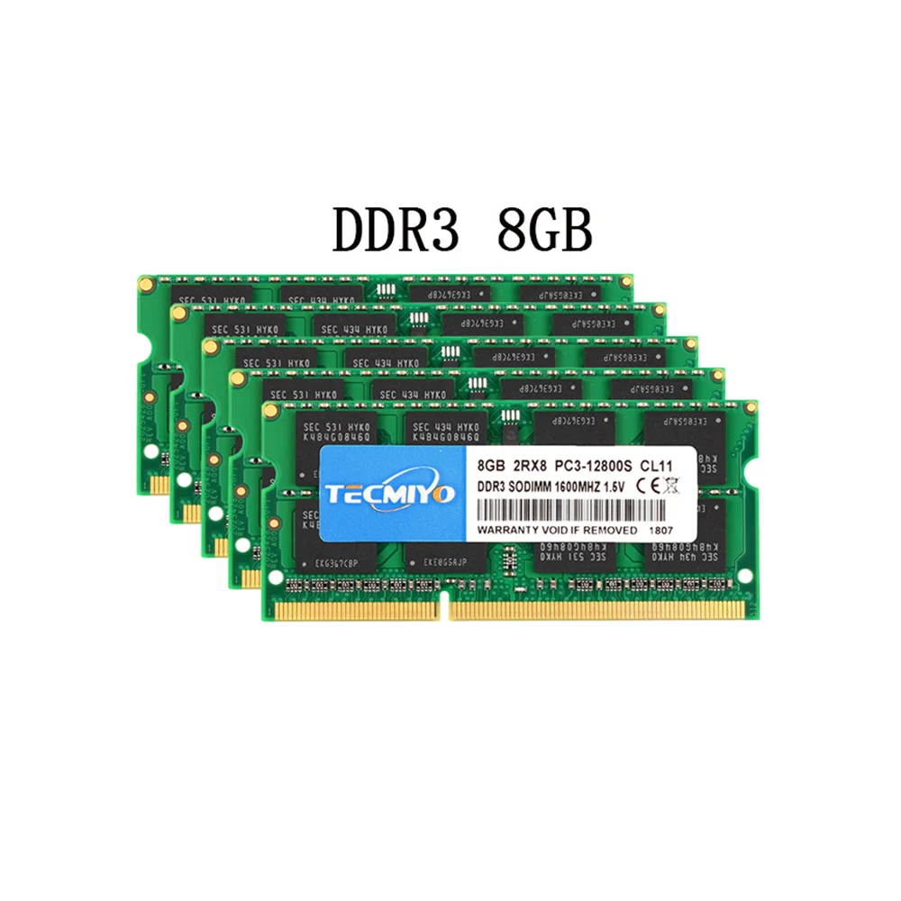 DDR3 DDR3L 8GB 1600MHz Ʈ RAM SODIMM ޸, 204 , 1.35V, 1.5V, PC3, PC3L-12800S PC3-10600S, 2RX8, ƮϿ  ũ-׸